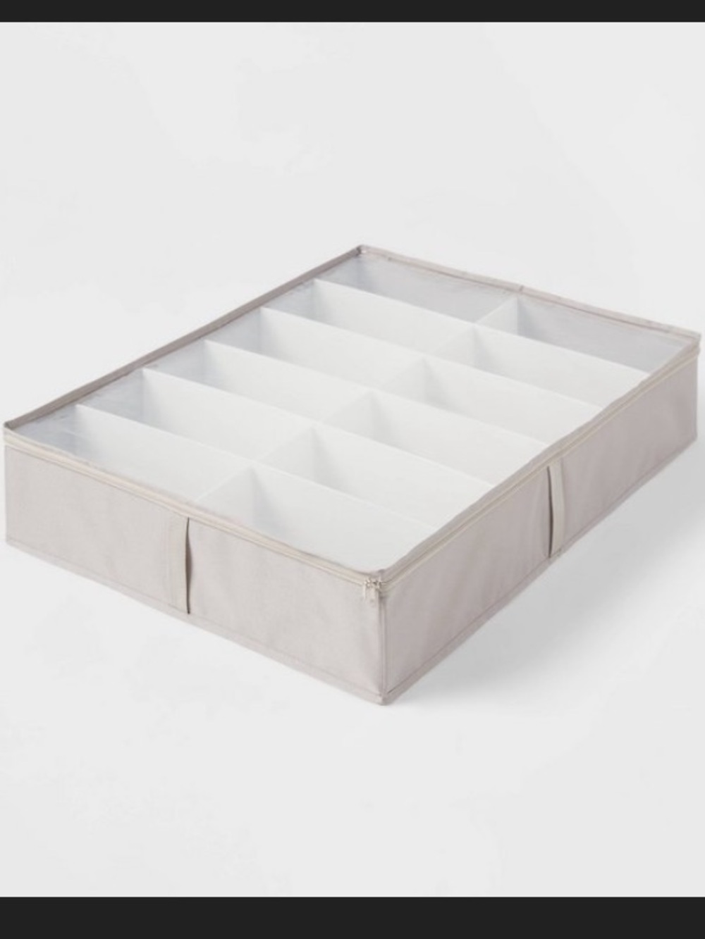 12-Compartment Underbed Storage Organizer in Beige - set of two